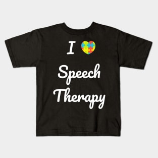 Autism Awareness I Heart (LOVE) Speech Therapy Kids T-Shirt